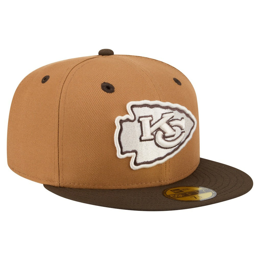 Kansas City Chiefs New Era Two-Tone Walnut 59FIFTY Fitted Hat - Light Brown/Dark Brown Hats