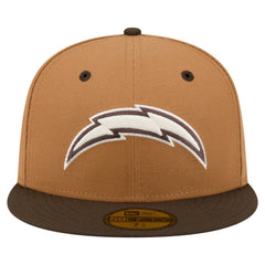 Los Angeles Chargers New Era Two-Tone Walnut 59FIFTY Fitted Hat - Light Brown/Dark Brown Hats