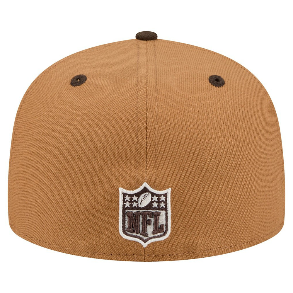 Los Angeles Chargers New Era Two-Tone Walnut 59FIFTY Fitted Hat - Light Brown/Dark Brown Hats