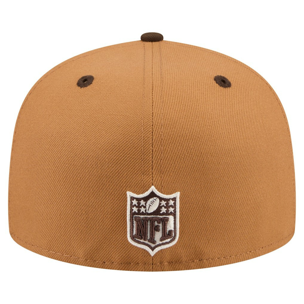 Miami Dolphins New Era Two-Tone Walnut 59FIFTY Fitted Hat - Light Brown/Dark Brown Hats