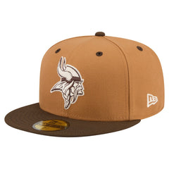 Minnesota Vikings New Era Two-Tone Walnut 59FIFTY Fitted Hat - Light Brown/Dark Brown Hats