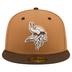 Minnesota Vikings New Era Two-Tone Walnut 59FIFTY Fitted Hat - Light Brown/Dark Brown Hats