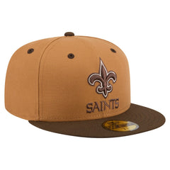New Orleans Saints New Era Two-Tone Walnut 59FIFTY Fitted Hat - Light Brown/Dark Brown Hats