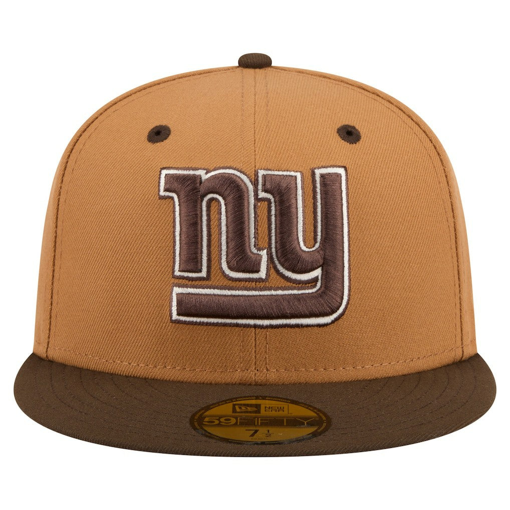 New York Giants New Era Two-Tone Walnut 59FIFTY Fitted Hat - Light Brown/Dark Brown Hats