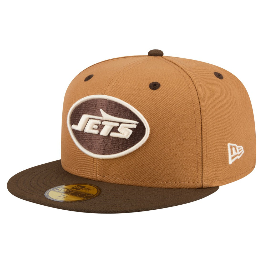 New York Jets New Era Two-Tone Walnut 59FIFTY Fitted Hat - Light Brown/Dark Brown Hats
