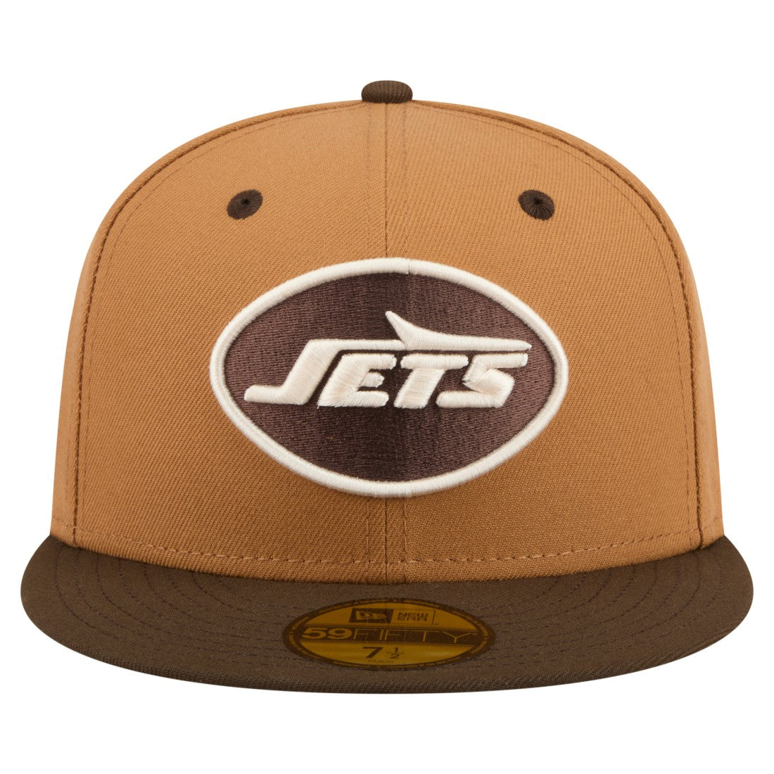 New York Jets New Era Two-Tone Walnut 59FIFTY Fitted Hat - Light Brown/Dark Brown Hats