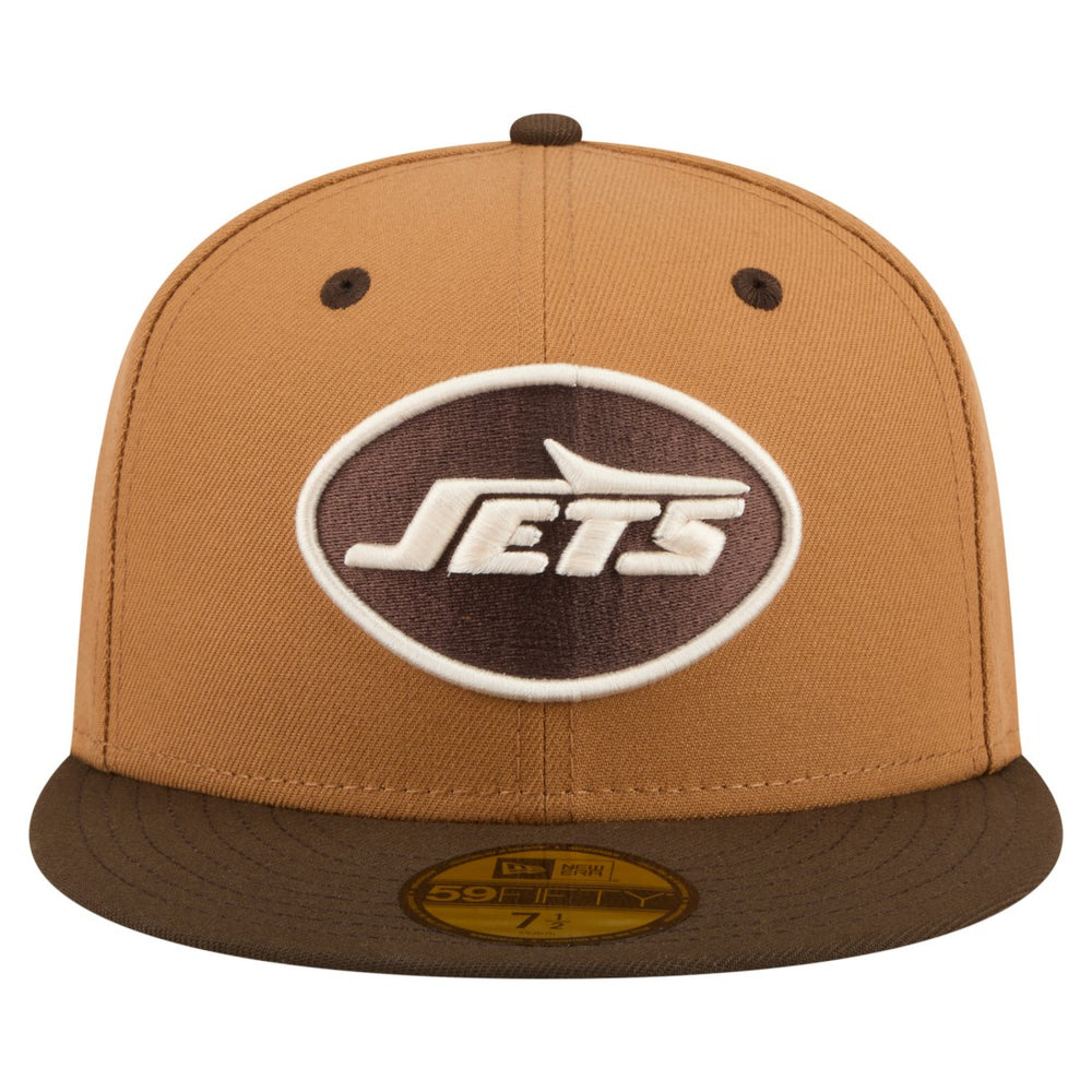 New York Jets New Era Two-Tone Walnut 59FIFTY Fitted Hat - Light Brown/Dark Brown Hats