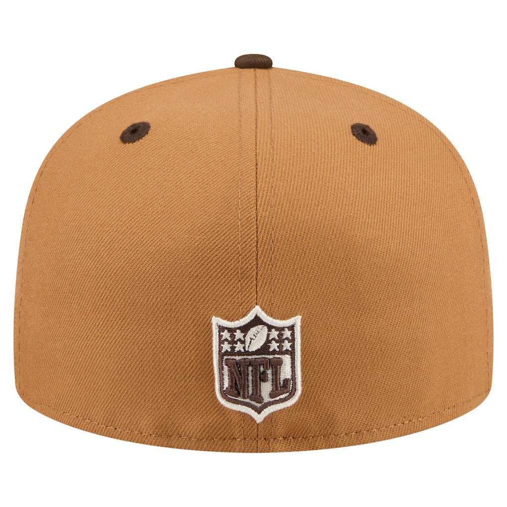 Philadelphia Eagles New Era Two-Tone Walnut 59FIFTY Fitted Hat - Light Brown/Dark Brown Hats