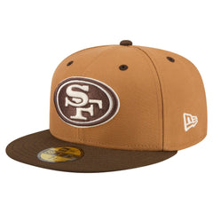 San Francisco 49ers New Era Two-Tone Walnut 59FIFTY Fitted Hat - Light Brown/Dark Brown Hats