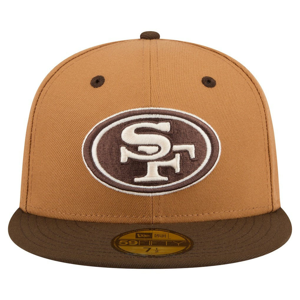 San Francisco 49ers New Era Two-Tone Walnut 59FIFTY Fitted Hat - Light Brown/Dark Brown Hats