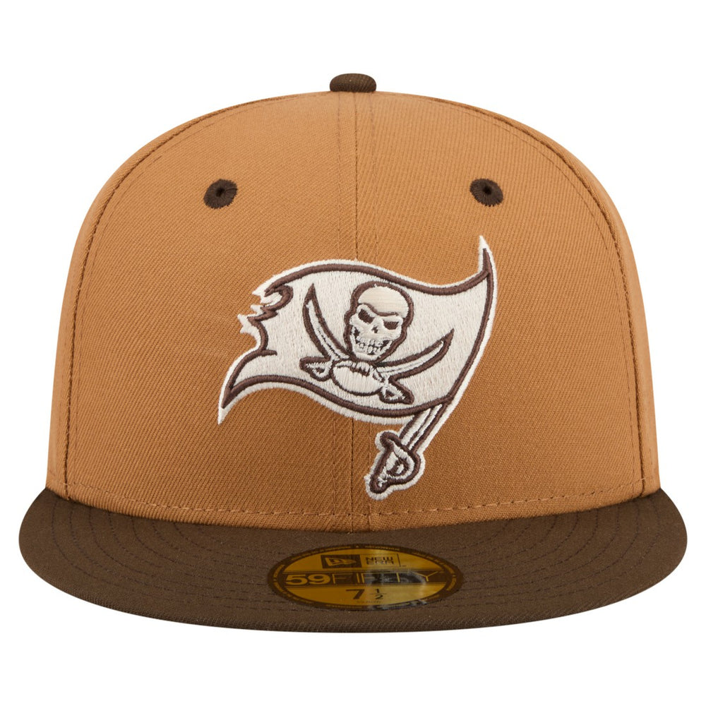 Tampa Bay Buccaneers New Era Two-Tone Walnut 59FIFTY Fitted Hat - Light Brown/Dark Brown Hats