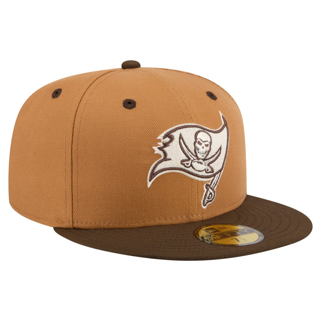 Tampa Bay Buccaneers New Era Two-Tone Walnut 59FIFTY Fitted Hat - Light Brown/Dark Brown Hats