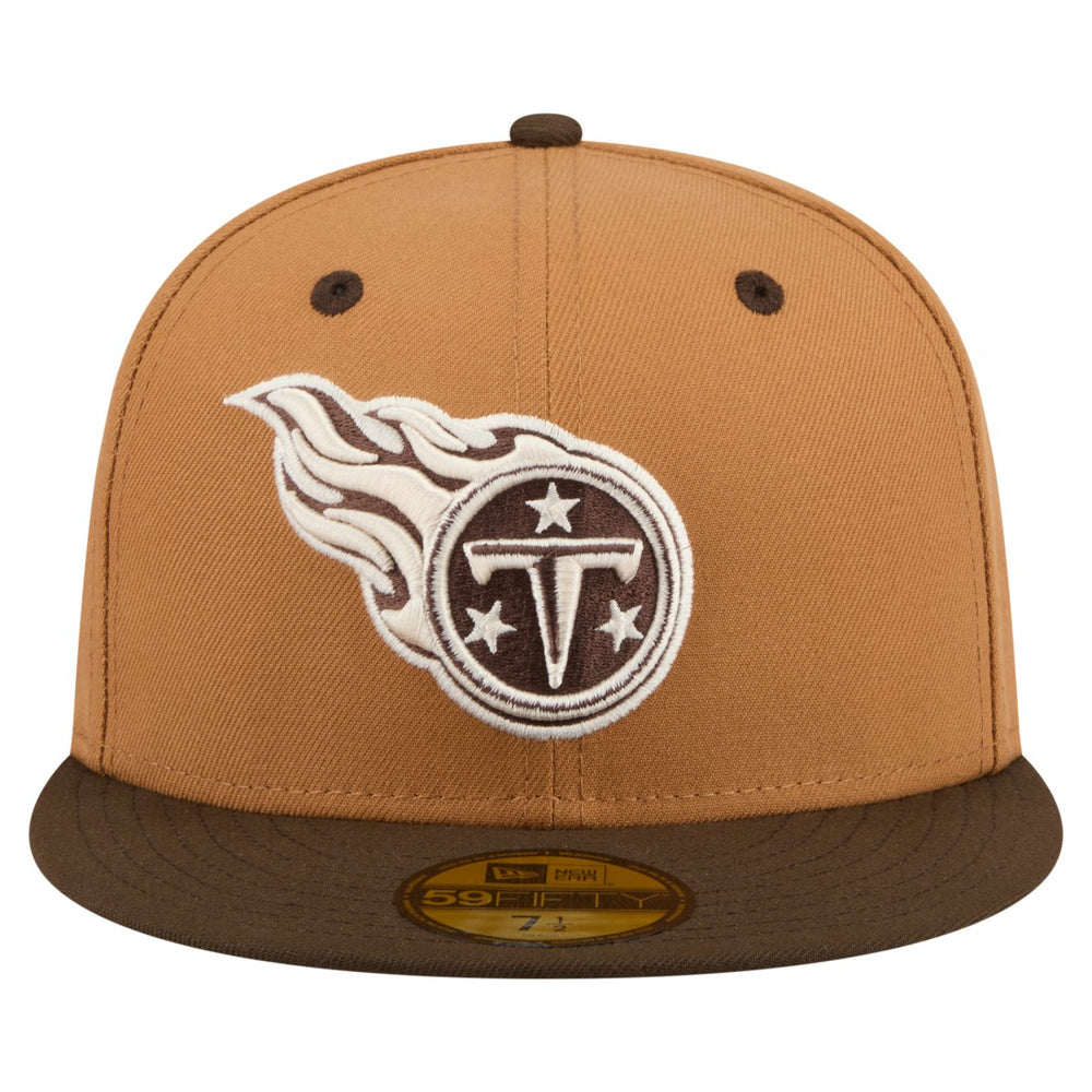 Tennessee Titans New Era Two-Tone Walnut 59FIFTY Fitted Hat - Light Brown/Dark Brown Hats