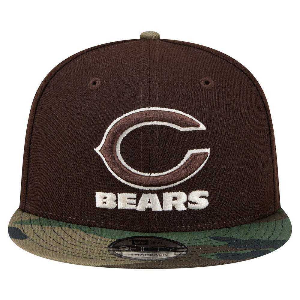 Chicago Bears Adult Burnt Wood Camo 9FIFTY Snapback Hat - Dark Brown Hats