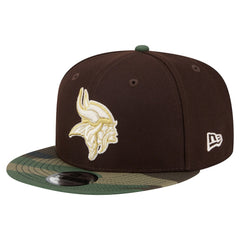 Minnesota Vikings Adult Burnt Wood Camo 9FIFTY Snapback Hat - Dark Brown Hats