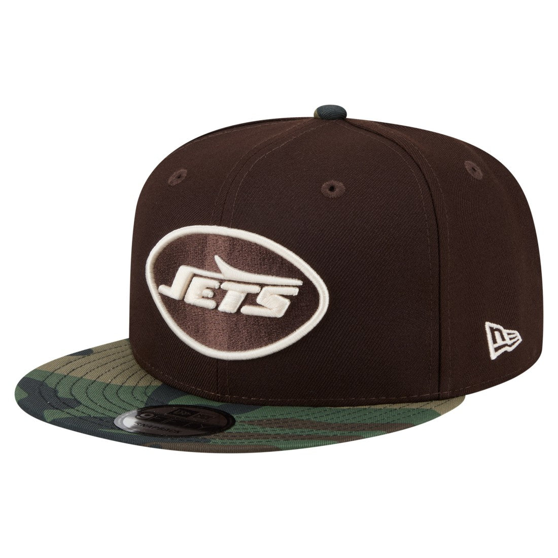 New York Jets Adult Burnt Wood Camo 9FIFTY Snapback Hat - Dark Brown Hats