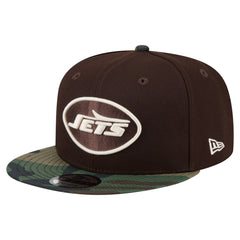 New York Jets Adult Burnt Wood Camo 9FIFTY Snapback Hat - Dark Brown Hats
