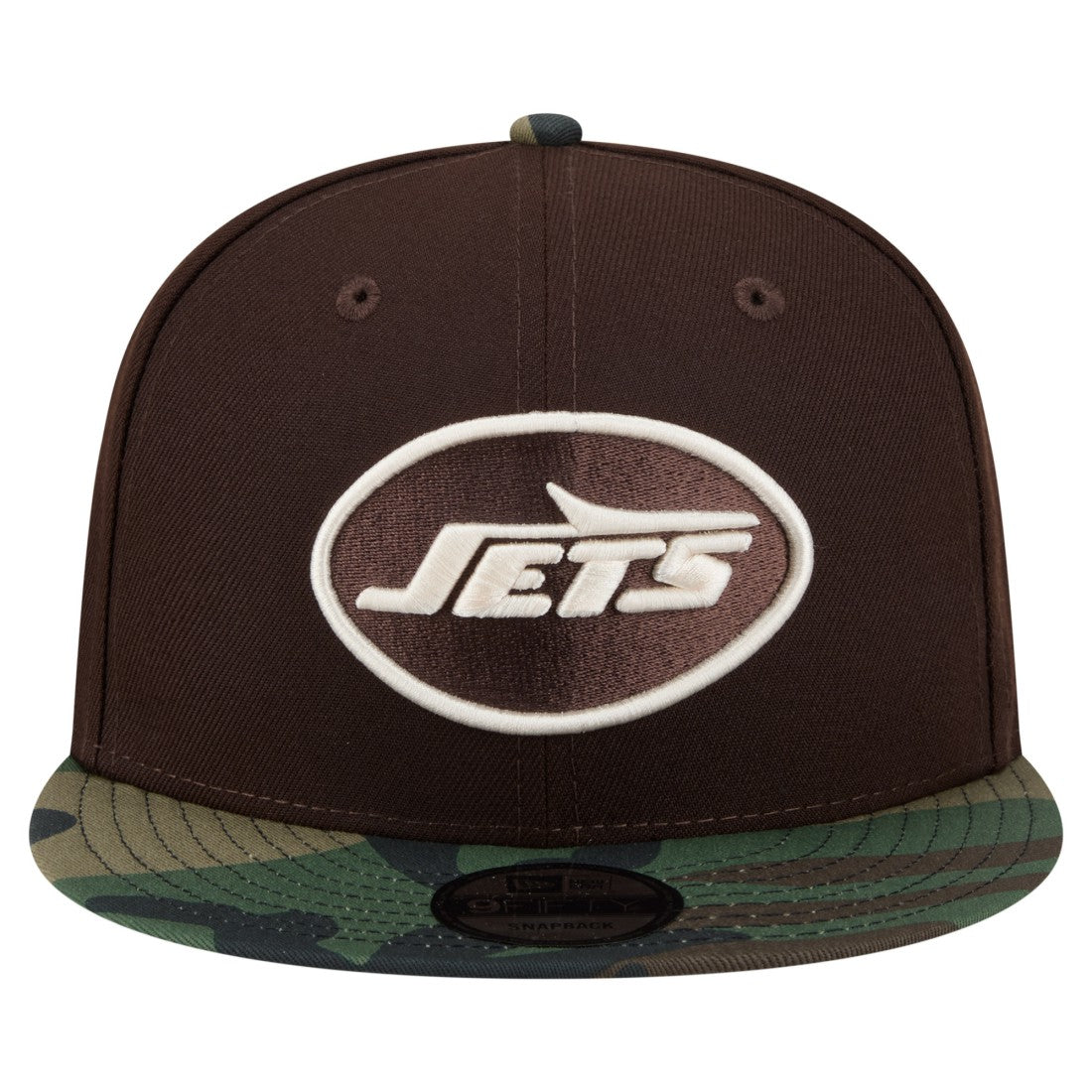 New York Jets Adult Burnt Wood Camo 9FIFTY Snapback Hat - Dark Brown Hats