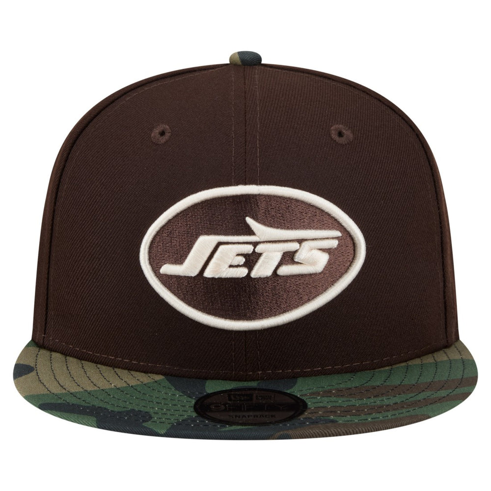 New York Jets Adult Burnt Wood Camo 9FIFTY Snapback Hat - Dark Brown Hats