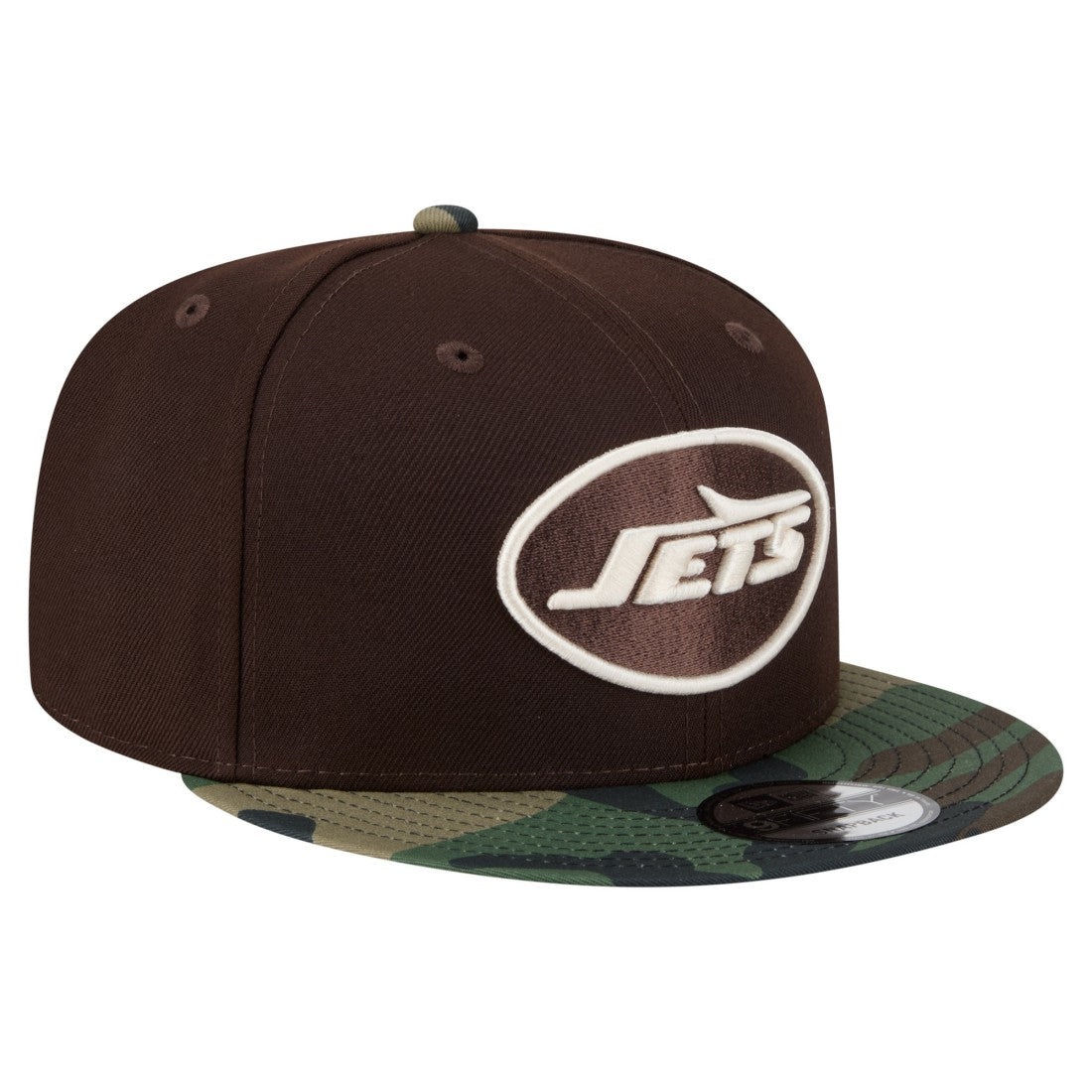 New York Jets Adult Burnt Wood Camo 9FIFTY Snapback Hat - Dark Brown Hats