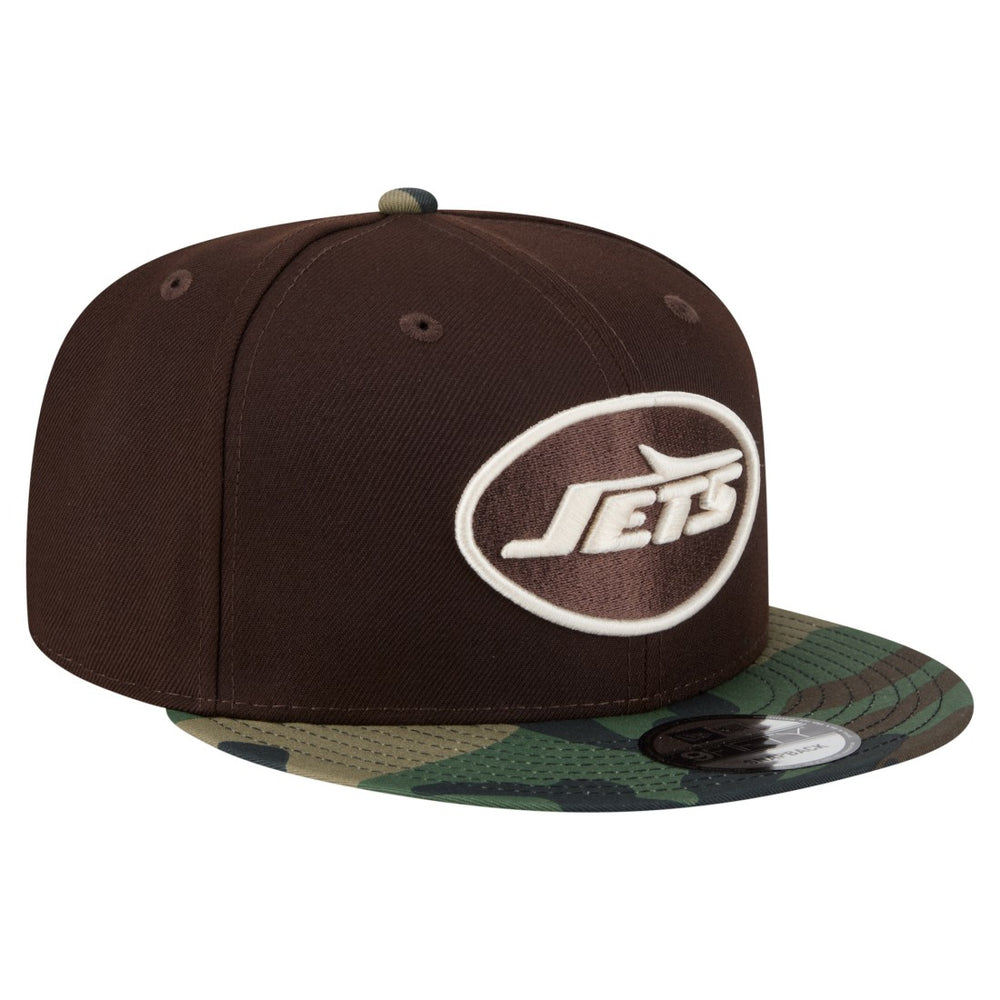 New York Jets Adult Burnt Wood Camo 9FIFTY Snapback Hat - Dark Brown Hats