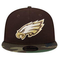 Philadelphia Eagles Adult Burnt Wood Camo 9FIFTY Snapback Hat - Dark Brown Hats