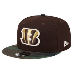 Cincinnati Bengals Adult Burnt Wood Camo 9FIFTY Snapback Hat - Dark Brown Hats