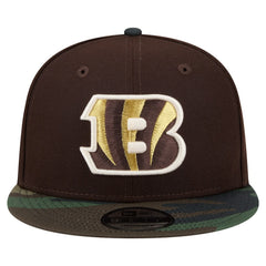 Cincinnati Bengals Adult Burnt Wood Camo 9FIFTY Snapback Hat - Dark Brown Hats