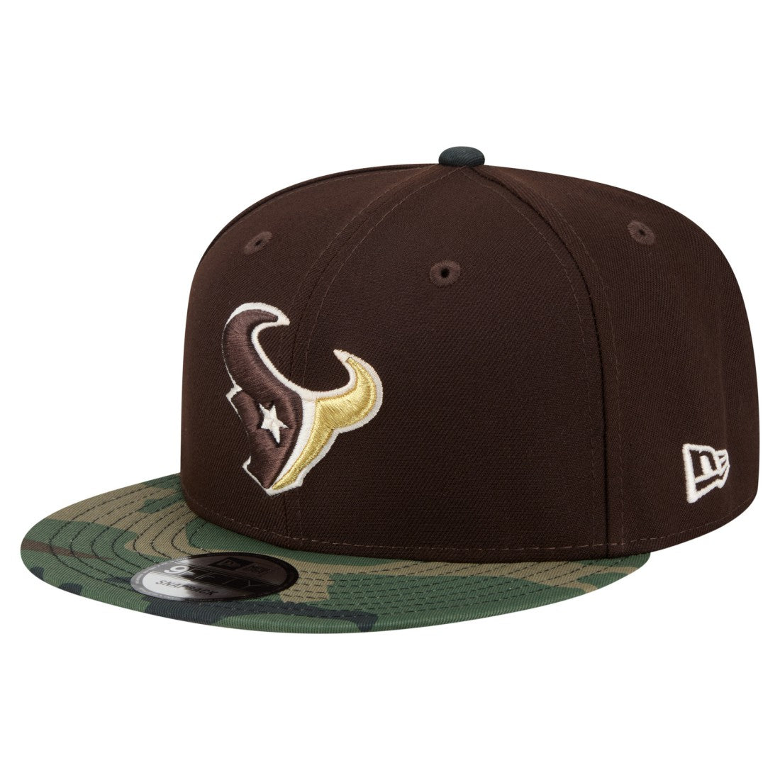 Houston Texans Adult Burnt Wood Camo 9FIFTY Snapback Hat - Dark Brown Hats