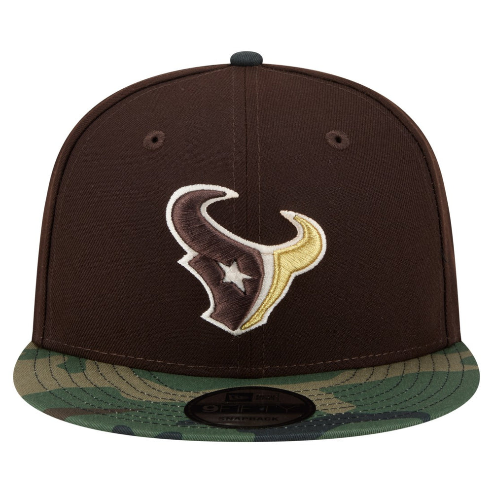 Houston Texans Adult Burnt Wood Camo 9FIFTY Snapback Hat - Dark Brown Hats