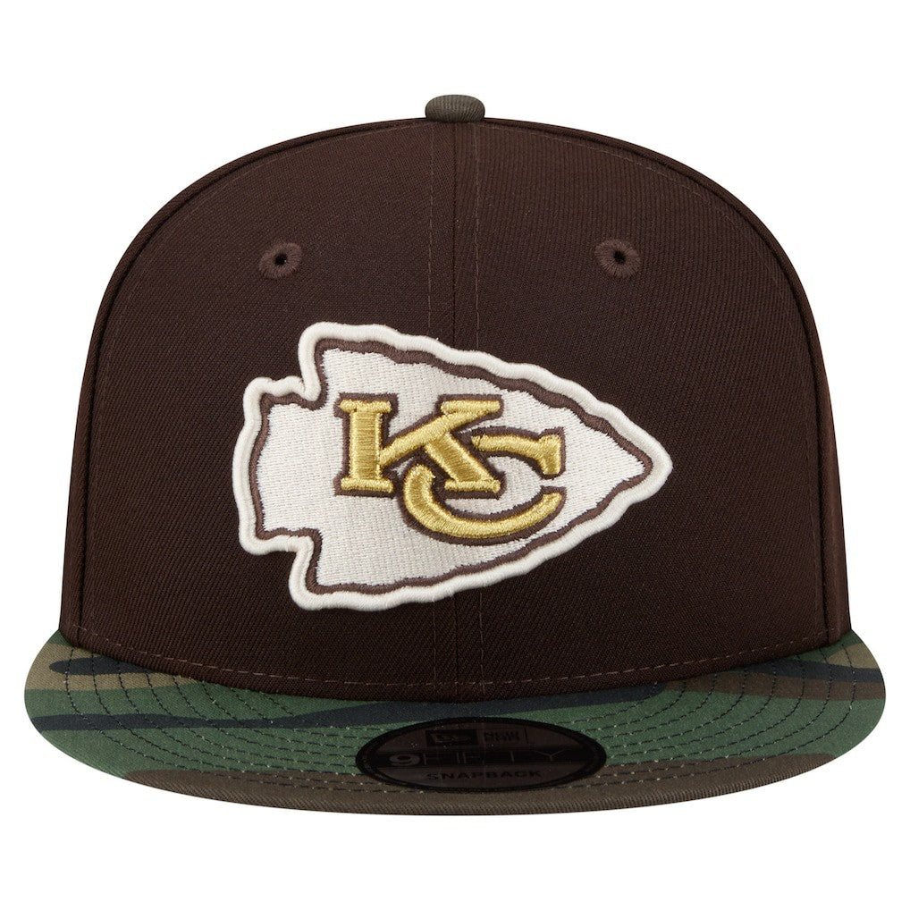 Kansas City Chiefs Adult Burnt Wood Camo 9FIFTY Snapback Hat - Dark Brown Hats