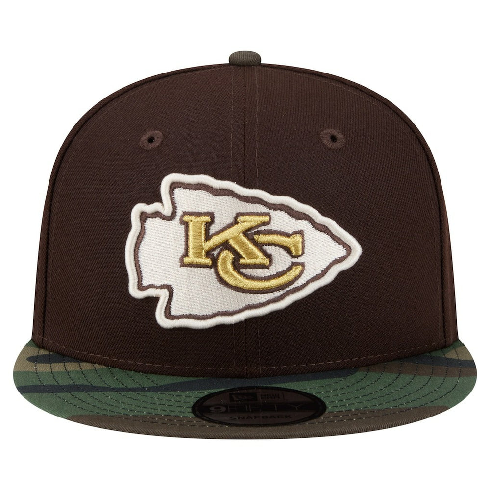 Kansas City Chiefs Adult Burnt Wood Camo 9FIFTY Snapback Hat - Dark Brown Hats