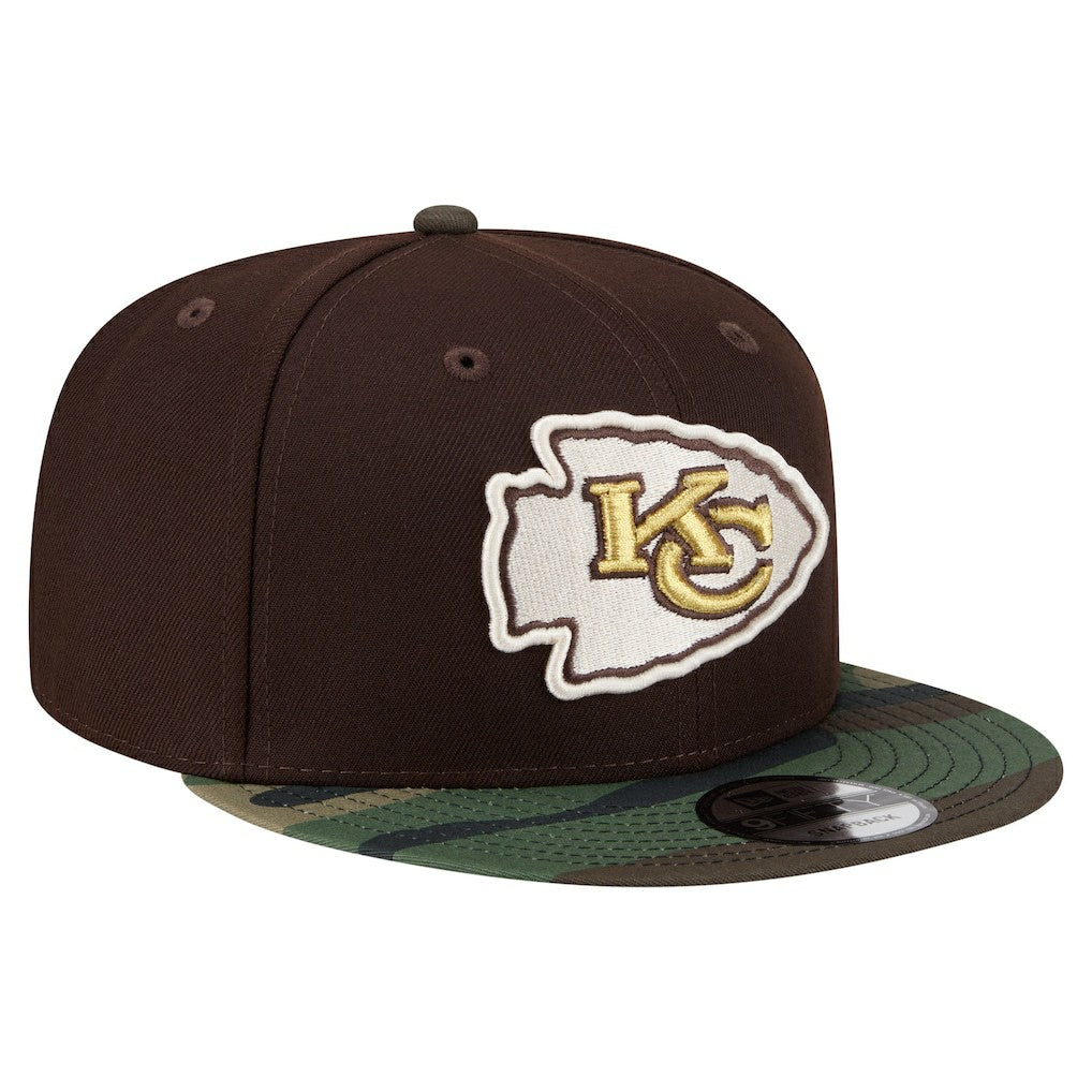 Kansas City Chiefs Adult Burnt Wood Camo 9FIFTY Snapback Hat - Dark Brown Hats