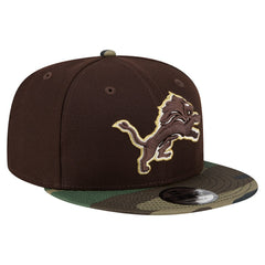 Detroit Lions Adult Burnt Wood Camo 9FIFTY Snapback Hat - Dark Brown Hats