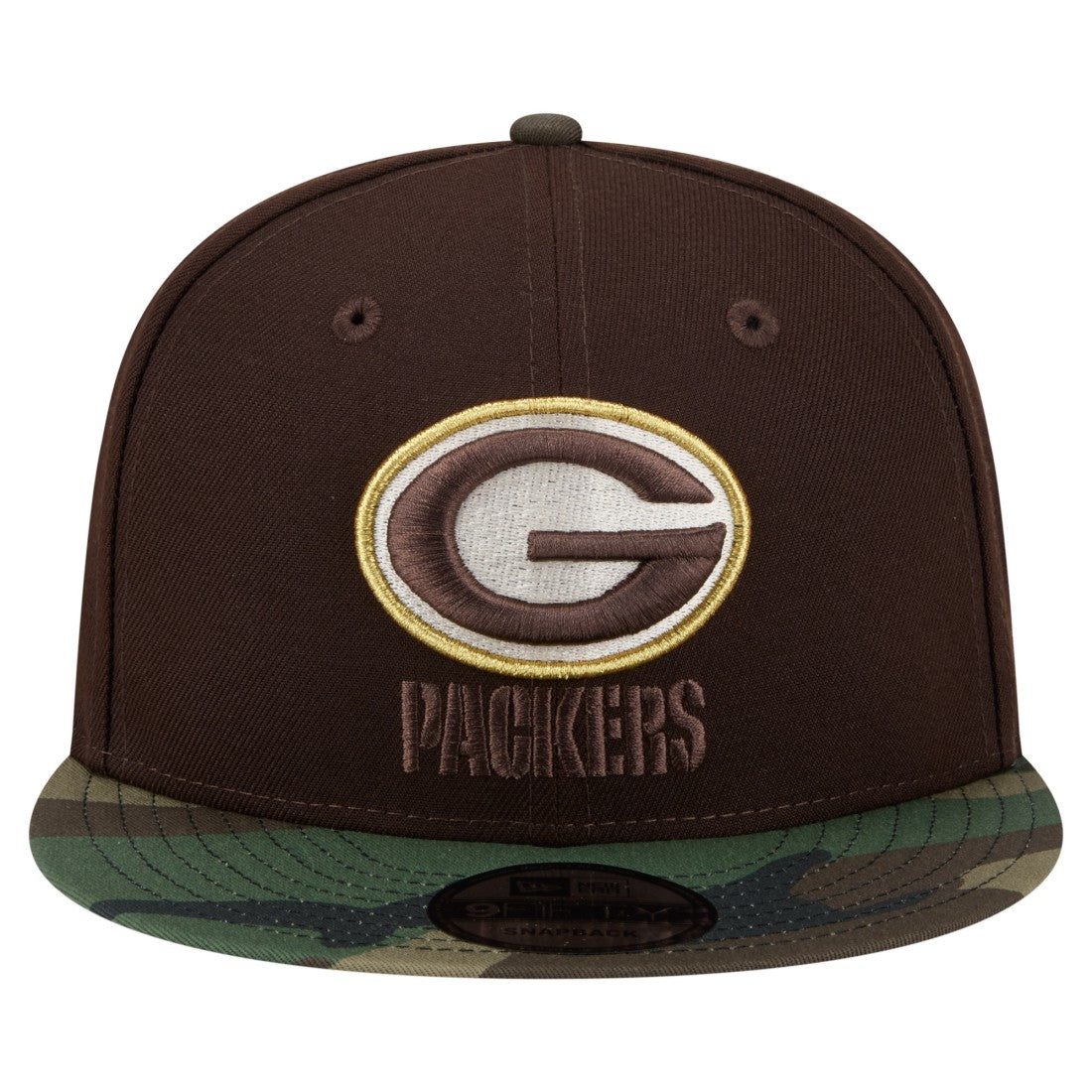 Green Bay Packers Adult Burnt Wood Camo 9FIFTY Snapback Hat - Dark Brown Hats