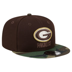 Green Bay Packers Adult Burnt Wood Camo 9FIFTY Snapback Hat - Dark Brown Hats