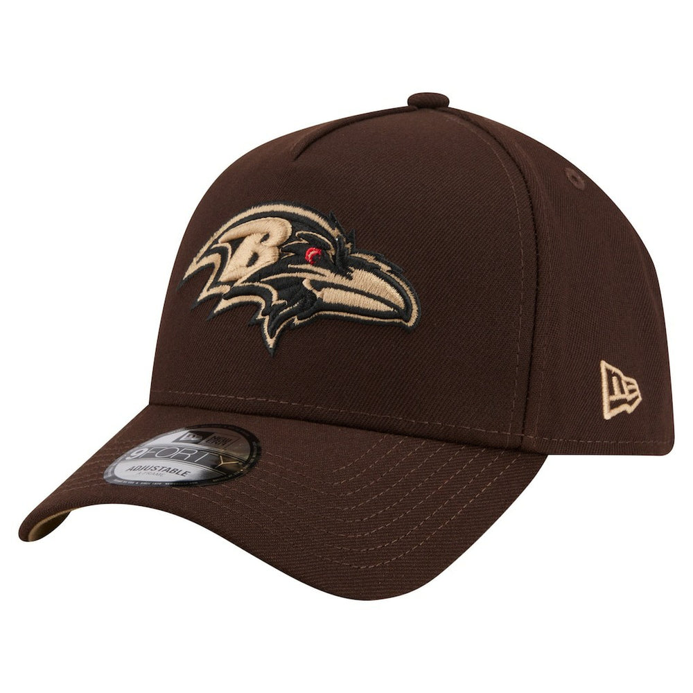 Baltimore Ravens New Era Burnt Wood A-Frame 9FORTY Adjustable Hat - Dark Brown Hats