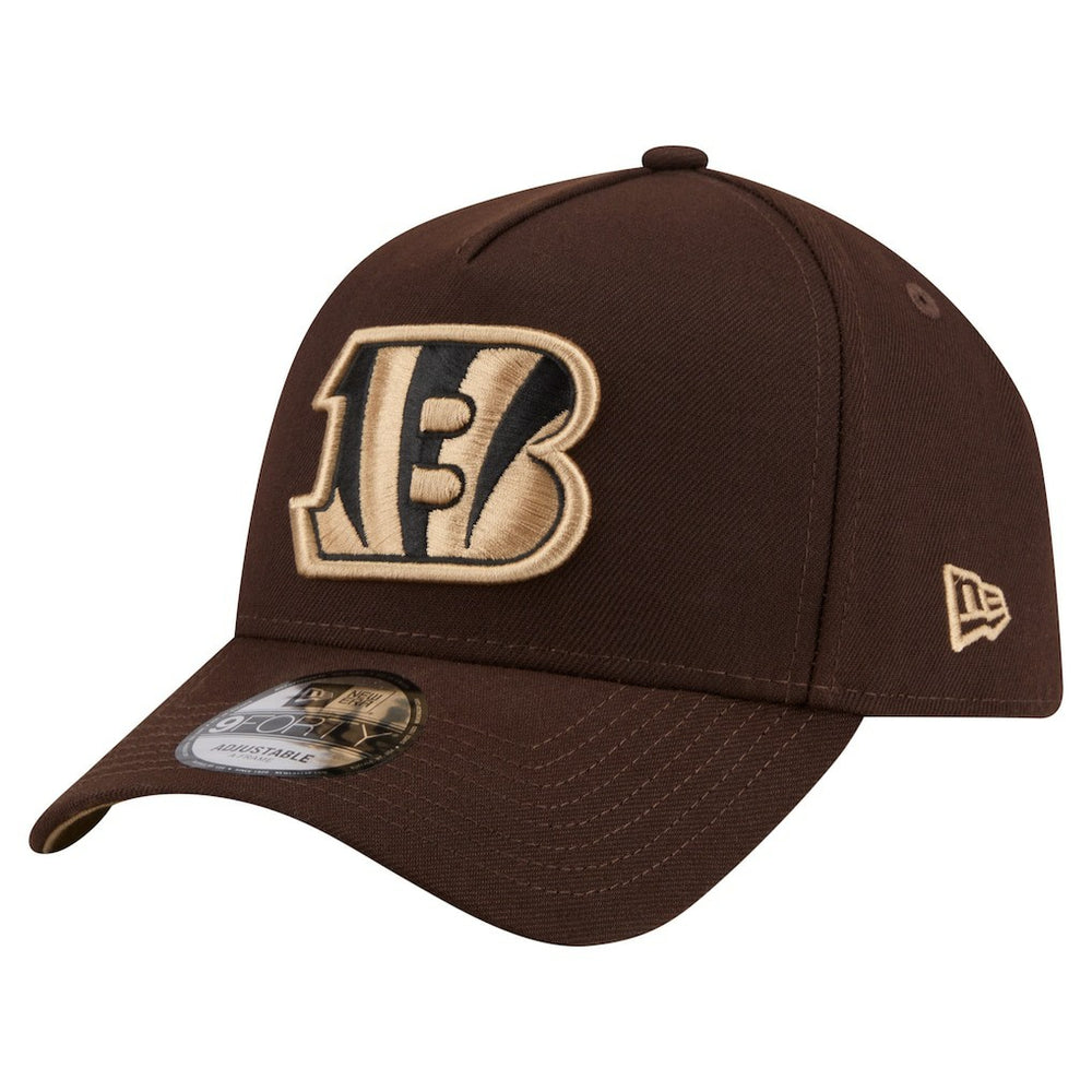 Cincinnati Bengals New Era Burnt Wood A-Frame 9FORTY Adjustable Hat - Dark Brown Hats