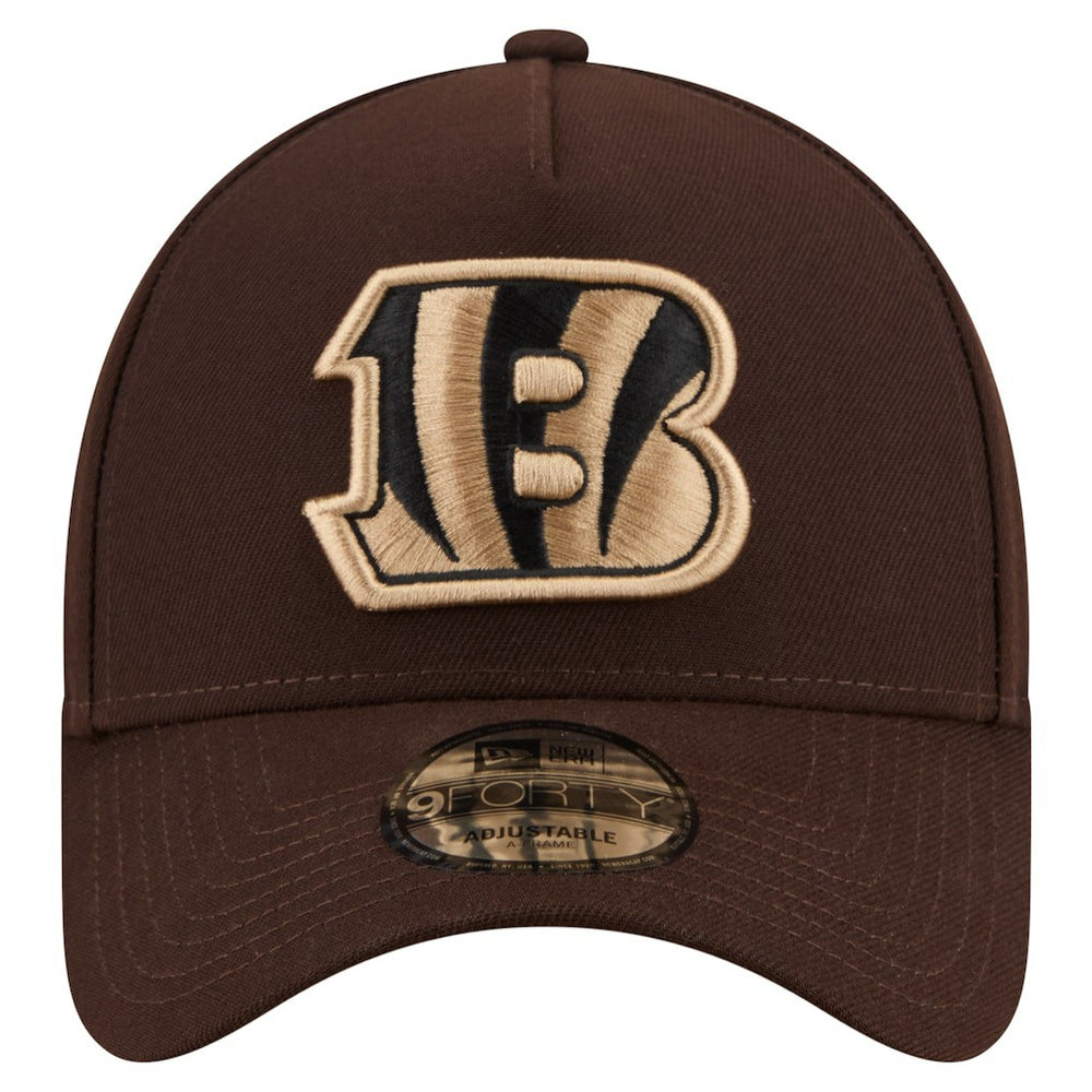 Cincinnati Bengals New Era Burnt Wood A-Frame 9FORTY Adjustable Hat - Dark Brown Hats