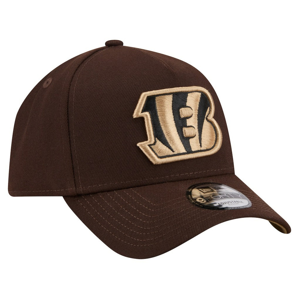 Cincinnati Bengals New Era Burnt Wood A-Frame 9FORTY Adjustable Hat - Dark Brown Hats
