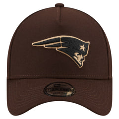 New England Patriots New Era Burnt Wood A-Frame 9FORTY Adjustable Hat - Dark Brown Hats