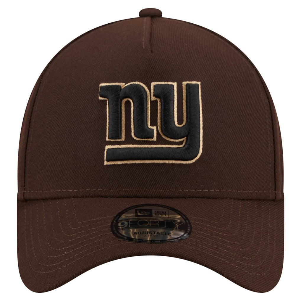 New York Giants New Era Burnt Wood A-Frame 9FORTY Adjustable Hat - Dark Brown Hats
