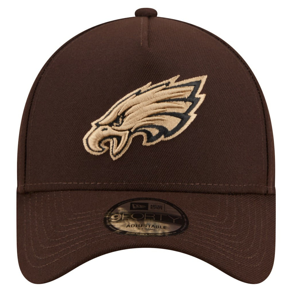 Philadelphia Eagles New Era Burnt Wood A-Frame 9FORTY Adjustable Hat - Dark Brown Hats