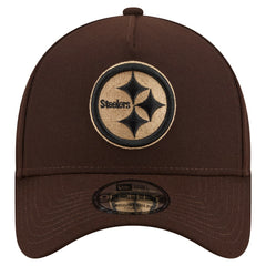 Pittsburgh Steelers New Era Burnt Wood A-Frame 9FORTY Adjustable Hat - Dark Brown Hats