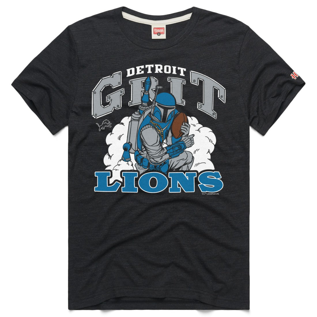 Detroit Lions Homage Unisex Star Wars x NFL Tri-Blend T-Shirt - Charcoal T-shirts
