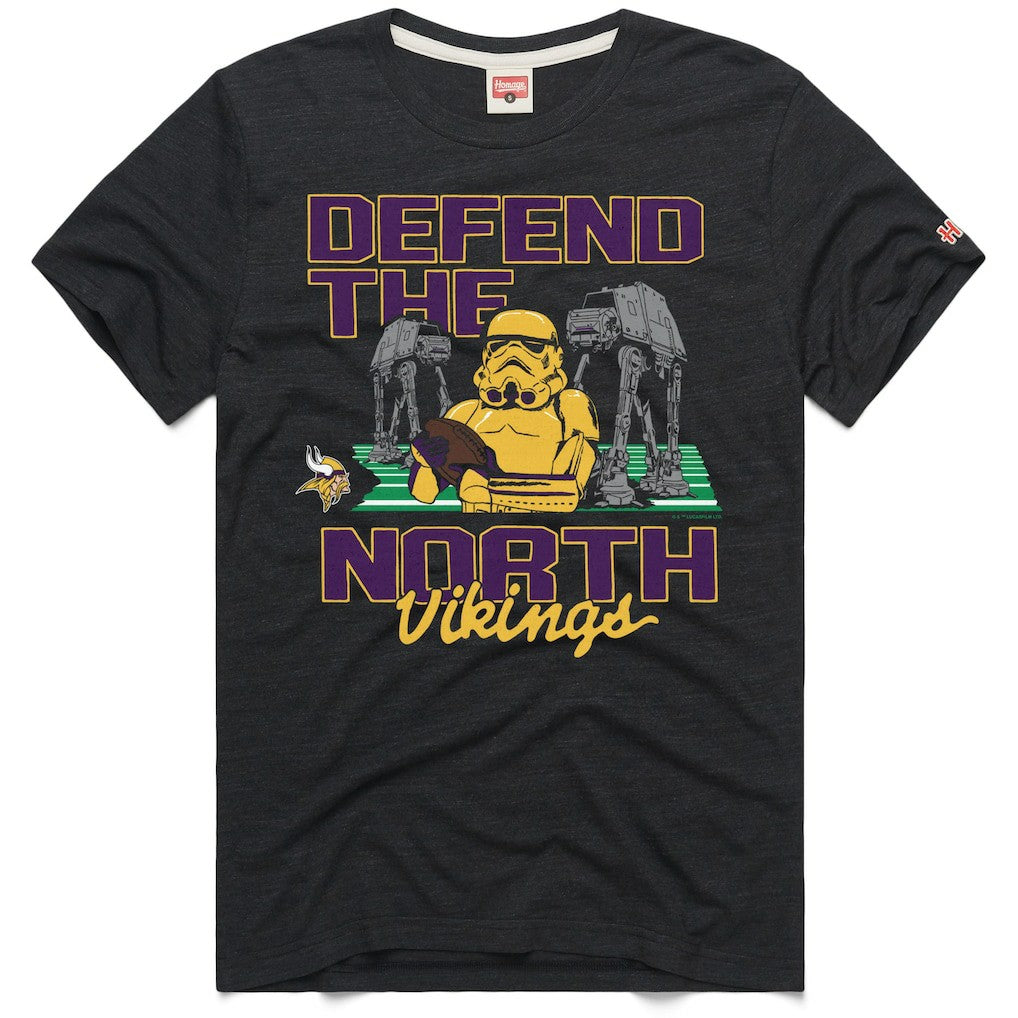 Minnesota Vikings Homage Unisex Star Wars x NFL Tri-Blend T-Shirt - Charcoal T-shirts