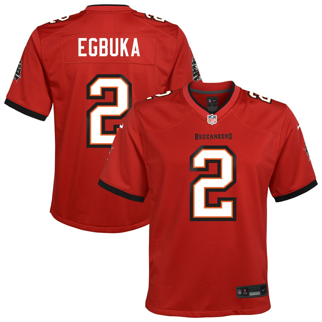 Emeka Egbuka Tampa Bay Buccaneers Youth Team Game Jersey - Red Jerseys