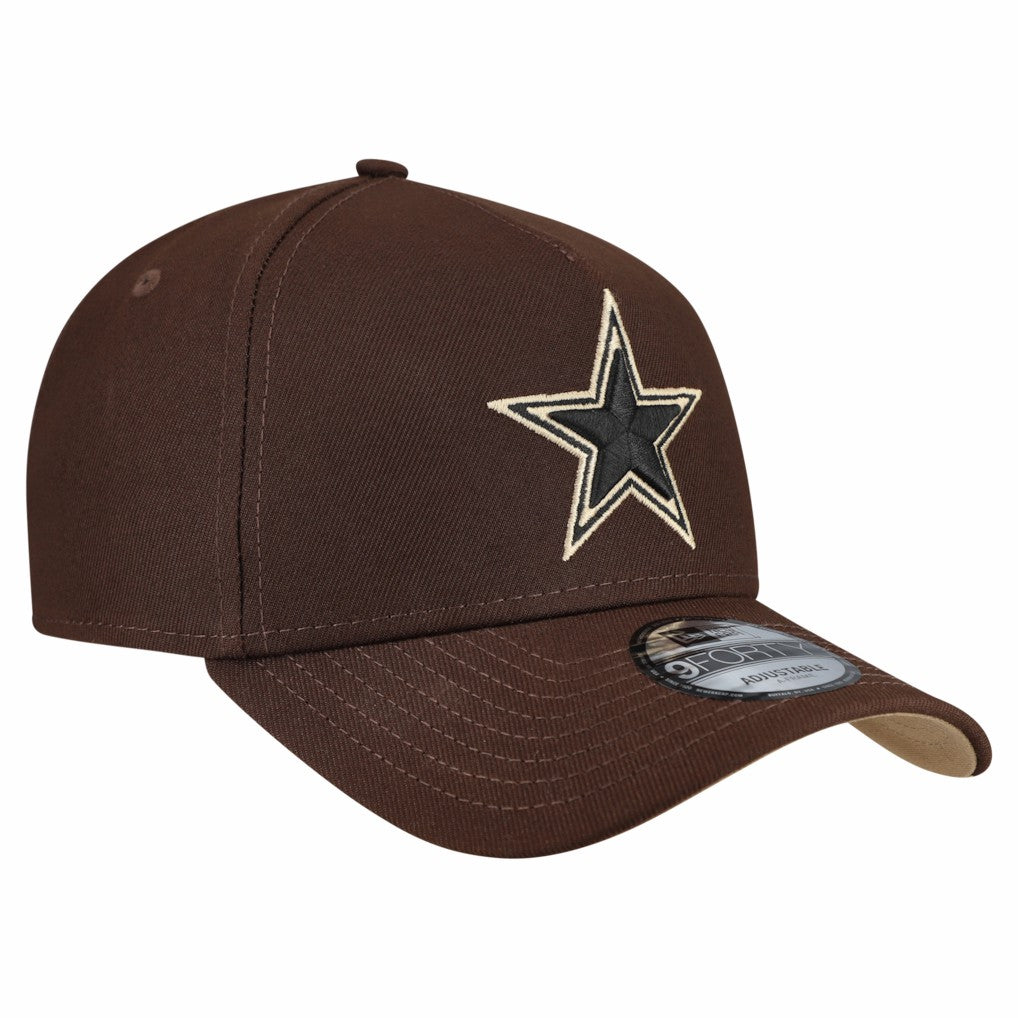 Dallas Cowboys New Era Burnt Wood A-Frame 9FORTY Adjustable Hat - Dark Brown Hats