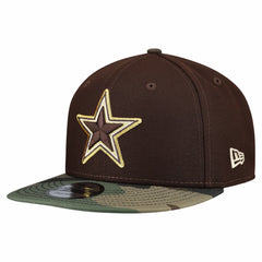 Dallas Cowboys Adult Burnt Wood Camo 9FIFTY Snapback Hat - Dark Brown Hats