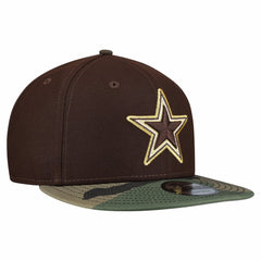 Dallas Cowboys Adult Burnt Wood Camo 9FIFTY Snapback Hat - Dark Brown Hats